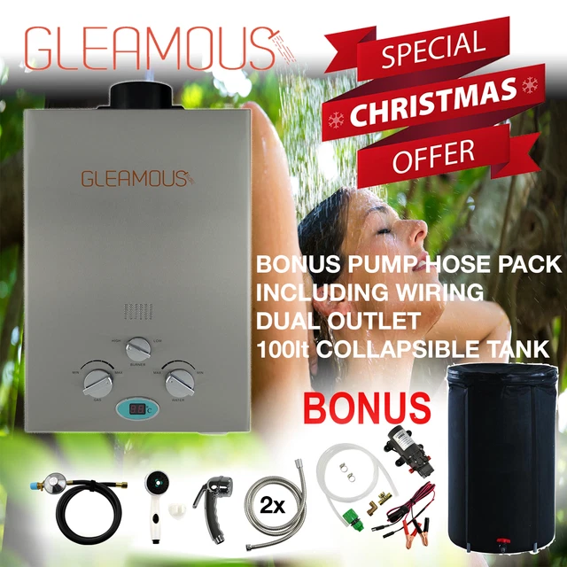 DELUXE INSTANT LPG Portable Gas Hot Water Camp Shower Heater 4WD Caravan  Horse $319.99 - PicClick AU