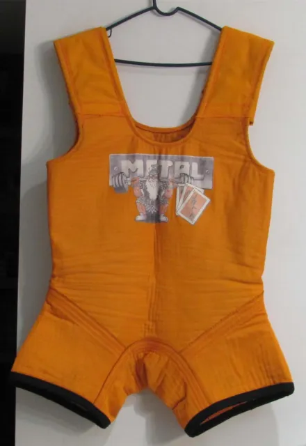 METAL Jack (2-Ply) Squat Suit size 54 Orange With Adjustable Straps (Used)