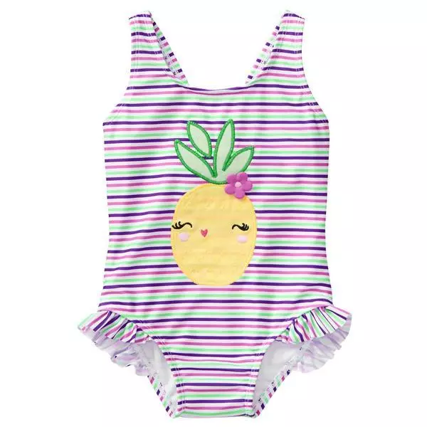 NWT Gymboree Pineapple Swimsuit 1 pc UPF 50+ Toddler Girls