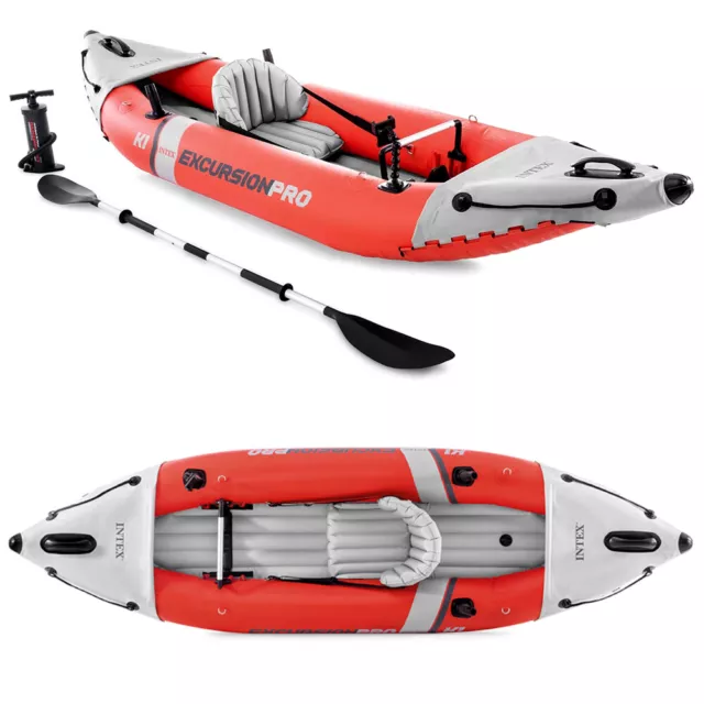 INTEX Excursion Pro K1 Kajak Set Schlauchboot + Paddel + Pumpe für 1 Person