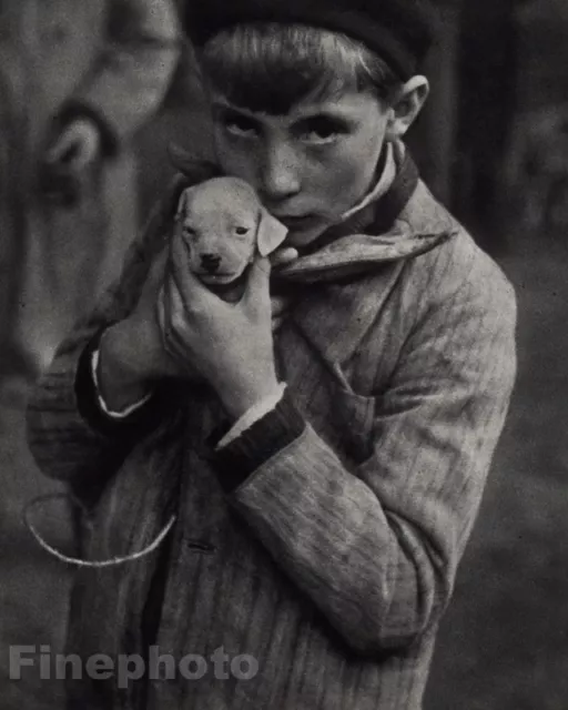 1928/72 Vintage THE PUPPY Paris Young Boy Fashion Pet Photo Art By ANDRE KERTESZ