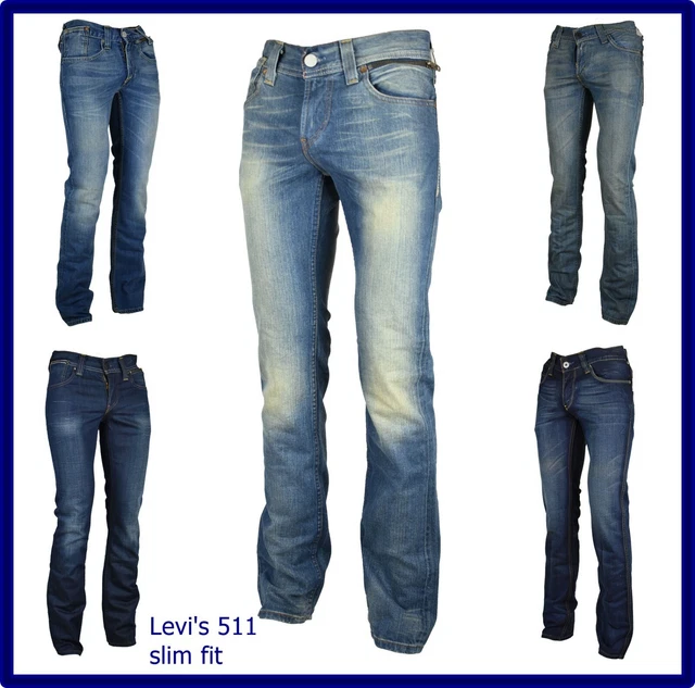 Levis 511 Slim fit Jeans da Uomo Pantaloni Nuovi w28 w 29 w30 w31 a Gamba Dritta