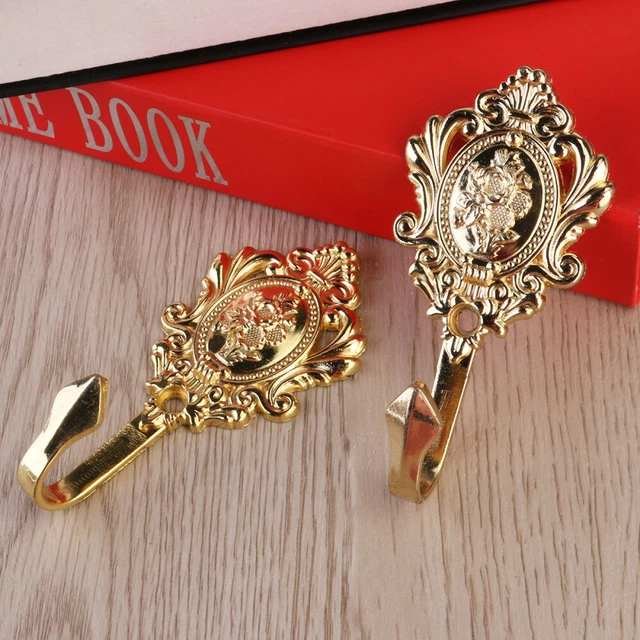 2Pcs Crystal Rose Curtain Hooks Wall Home Decor Holdbacks Tieback Zinc Alloy 3