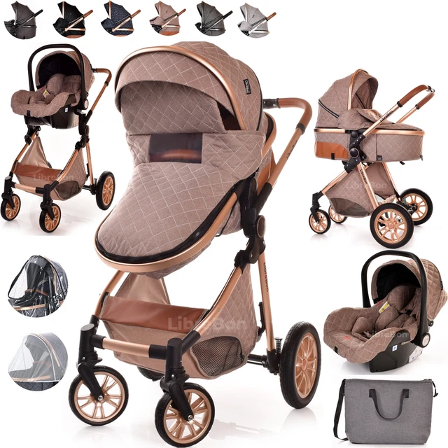 Newborn Baby Pram Pushchair Buggy Stroller 3in1 Travel System Car Seat Included