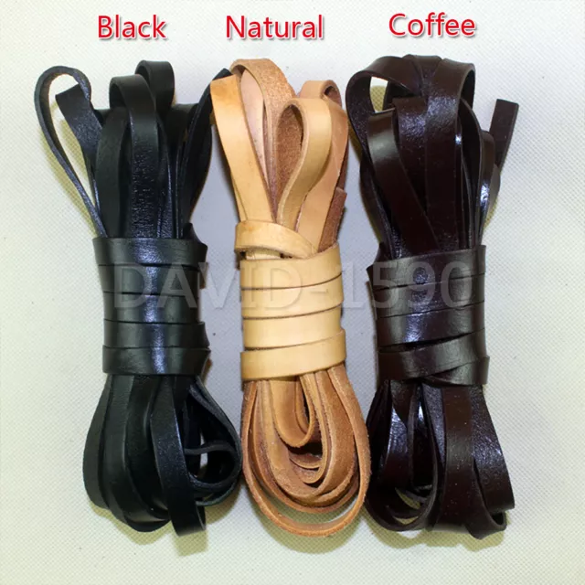 Flat Cow Real Leather Finding Cord String Lace Rope  Natural / Black / Coffee 2