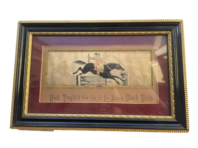 Stevengraph Silk Picture Dick Turpin and Black Bess Framed