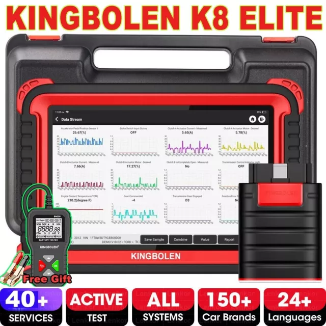 KINGBOLEN K8 ELITE PRO5 V+ OBD2 Car Diagnostic Tool KEY Programming Scanner IMMO