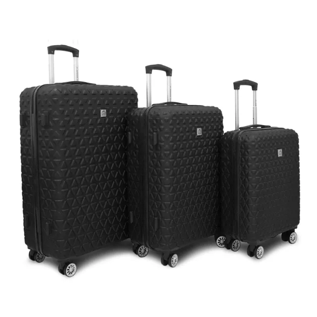 Coque Rigide Noir Valise Set Robuste 8 Roue Léger Baggage Cabine Étui Sac