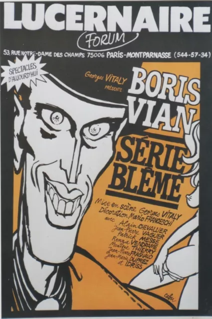 "SERIE BLÊME de Boris VIAN" Affiche originale entoilée CABU 1979  43x62cm