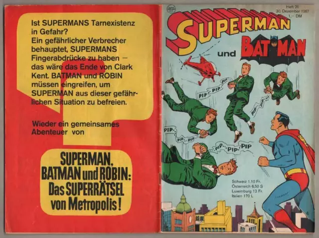 cgb SUPERMAN 1967 Nr.26 a * Batman * Verschwörung gegen Jimmy Olsen * Z 2-3/3