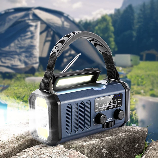 Denash Notfall Radio Mit Handkurbel & Solar - AM/FM Radio Mit LED Taschenlampe Grün