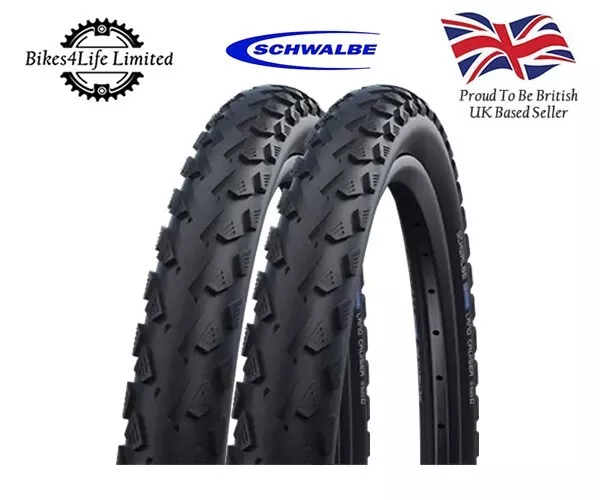 2 x Schwalbe Land Cruiser 26 x 1.75 Cycle Tyres (47-559) All Black