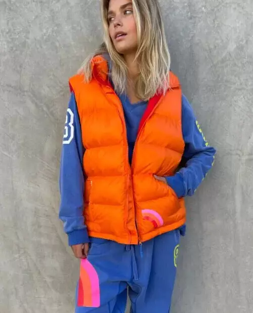 HAMMILL & CO Cat Hammill Sport 8 Orange Puffer Vest Jacket Size S 10