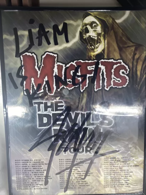 Misfits The Devils Rain Tour Poster Hand Signed By Jerry Only 24x18