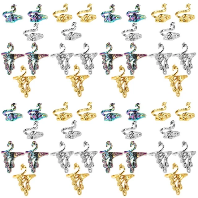 48 piezas anillos de ganchillo ajustables de punto de costura para mujeres artesanales