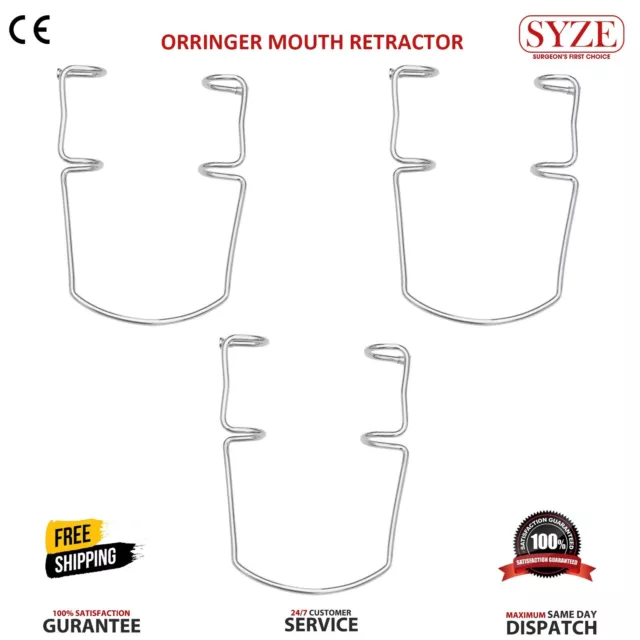 Orringer Lip & Cheek Mouth Opener Retractor Large 3Pcs Dental Oral Surgery Tools