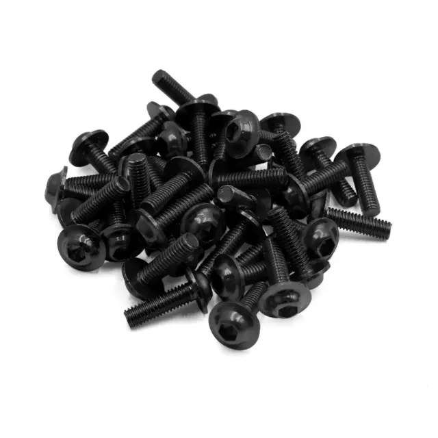 40Pcs Tornillos M6 X 20 Aleación Aluminio Negro Motocicleta Pernos de Cabeza Hex