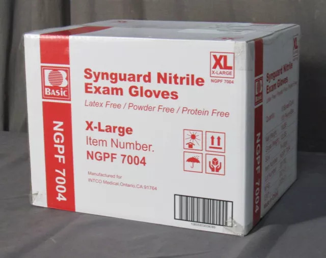 Estuche De 1000 SYNGUARD NGPF-7004 XL Nitrilo Látex / sin Polvos Examen Guantes