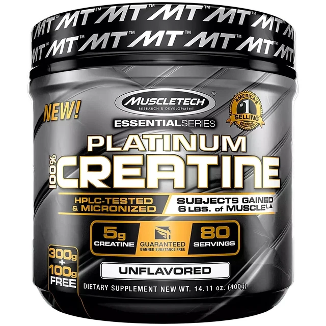 ( 99,62€/ KG) MuscleTech Platinum 100% Creatina 400g la Fuerza Creatina +Bonus