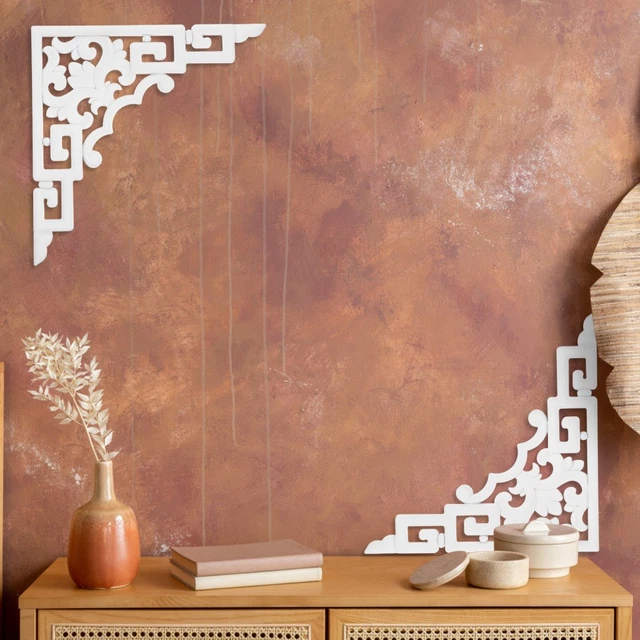 View of PEEL AND STICK wall molding and ceiling tiles decorative corner molding ...
