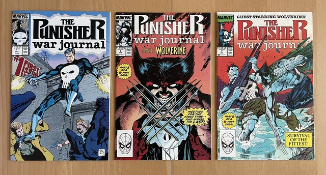 Punisher War Journal #6 & #7 (1989) 1st Punisher vs Wolverine Battle (NM) 