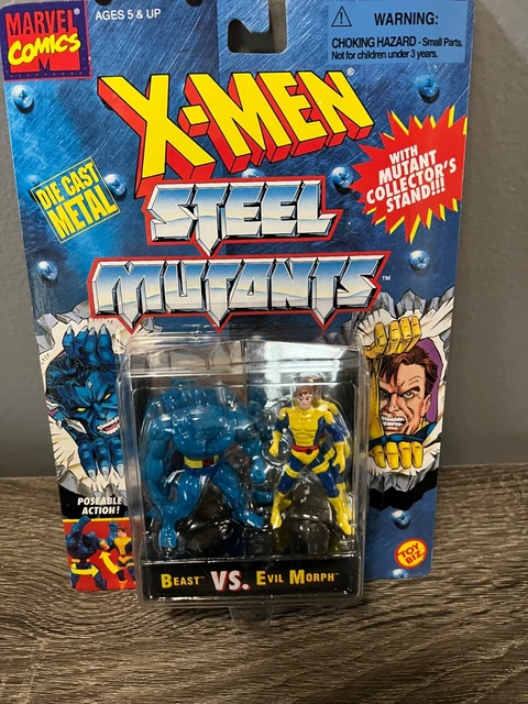 Marvel X-Men Steel Mutants BEAST vs EVIL MORPH Die Cast Action Figures Toy 1994