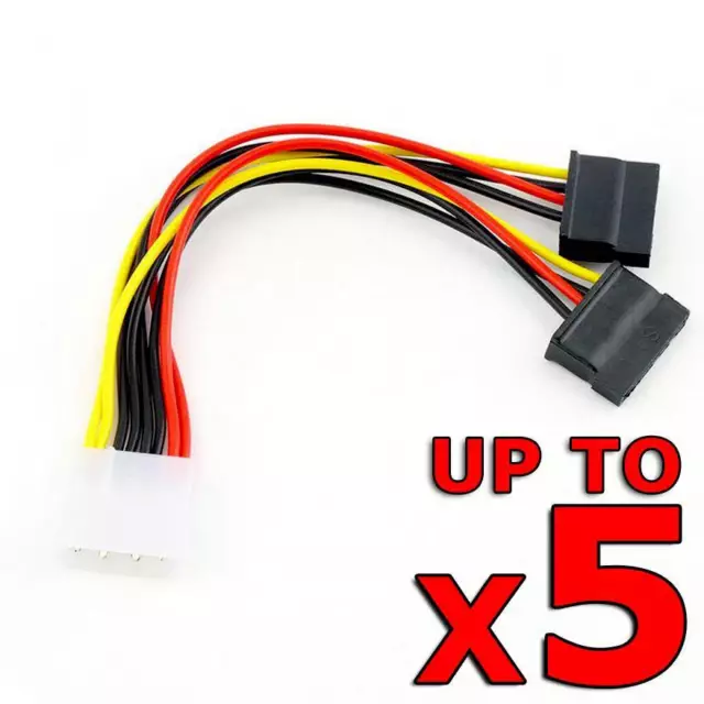 4 Pin IDE Molex to 2 x Dual SATA Power Cable Y Splitter Female HDD CD Adapter