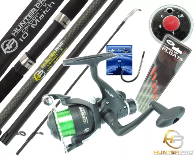 Complete Starter Fishing Kit Set HUNTER PRO® Carbon Fishing Rod Reel & Tackle