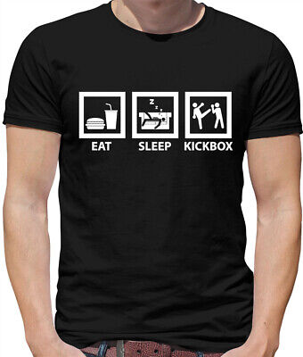 Eat Sleep Kickbox - Mens T-Shirt Kick Box Kickboxer Boxing Martial Arts Defence