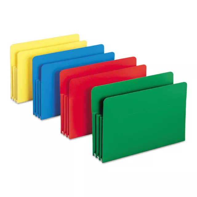 Smead Exp File Pockets Straight Tab Poly Legal Assorted 4/Box 73550