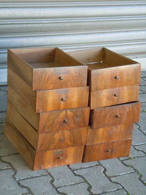 10 x Schubladen antik Holz Wurzelholzfurnier Sekretär 10x25,5x36 cm