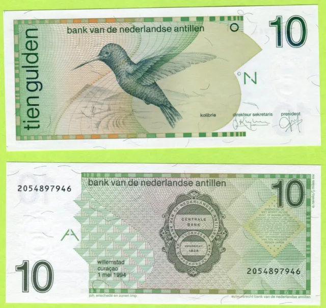 Netherlands Antilles 10 Gulden 1994 P23c UNC