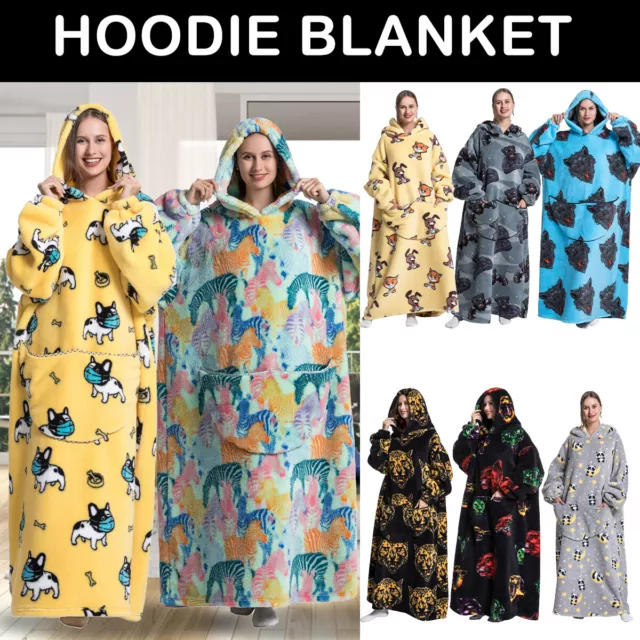 Blanket Hoodie Oversized Wearable Blanket Winter Warm Cozy Sweatshirt Blanket