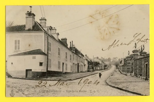 cpa de 1904 FRANCE Old Postcard 91 - SAINT CHÉRON (Essonne) Rue de la MAIRIE