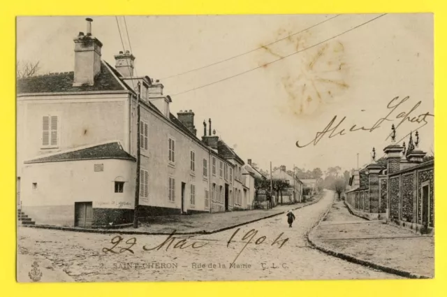 cpa de 1904 FRANCE Old Postcard 91 - SAINT CHÉRON (Essonne) Rue de la MAIRIE