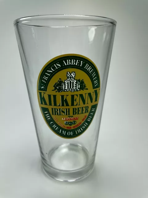 Kilkenny Irish Pint Beer Glass the Cream of Irish Beer Drinking 16 oz Cup B27