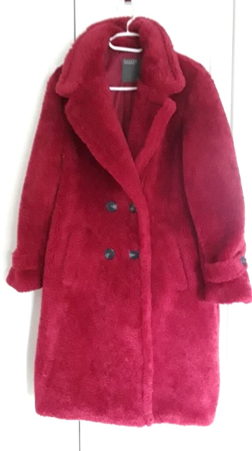 PAPAYA RASPBERRY TEDDY Bear Coat Size 10 Long Coat Chunky Warm Coat Unworn 18.00 PicClick UK