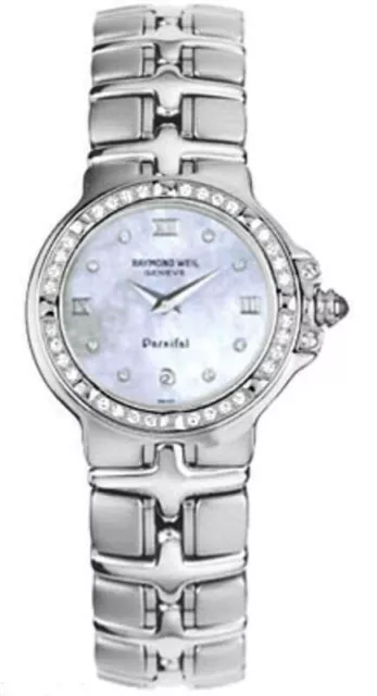 Raymond Weil Mother of Pearl Diamond Bezel Parsifal Ladies Watch Model 9995
