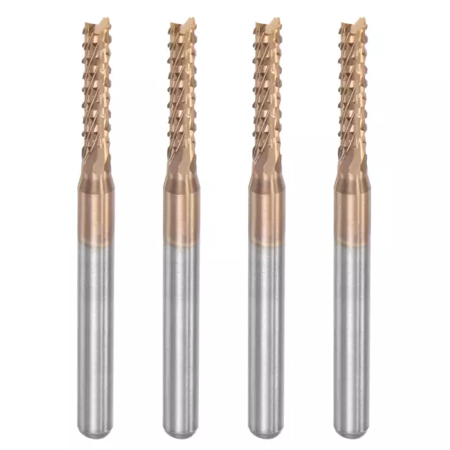 1/8" Shank 2.5mm x 12mm Titanium Coated Carbide End Mill CNC Router Bits 4pcs