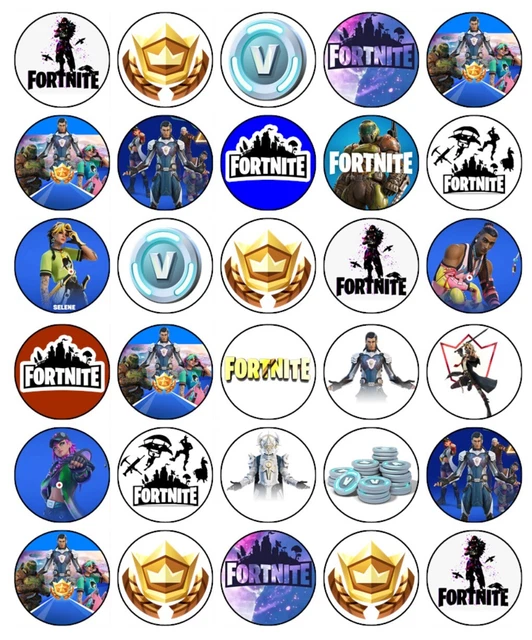 FORTNITE CUPCAKE TOPPERS with personalised with age number; Uncut Icing  Sheet £6.50 - PicClick UK