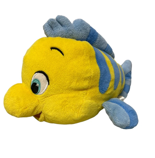 DISNEY STORE LITTLE Mermaid Flounder Ariel's Fish Friend Stuffed Plush