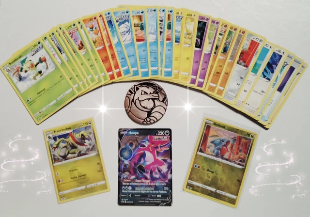 LOT DE 50 cartes pokemon + 1 ultra rare carte V fort PV FR avec boite