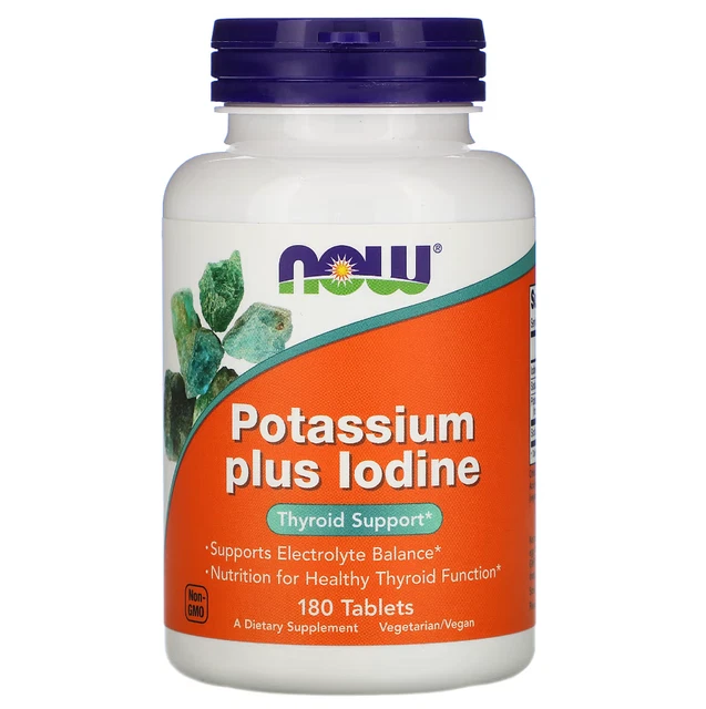 NOW FOODS, POTASSIUM plus Iodine, 180 Tablets £10.08 PicClick UK