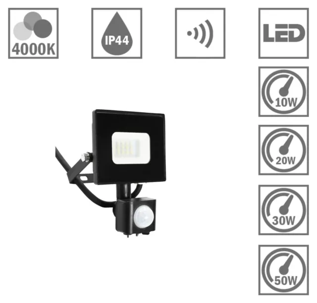 Projecteur LED SMD IP44 50W avec détecteur de mouvement