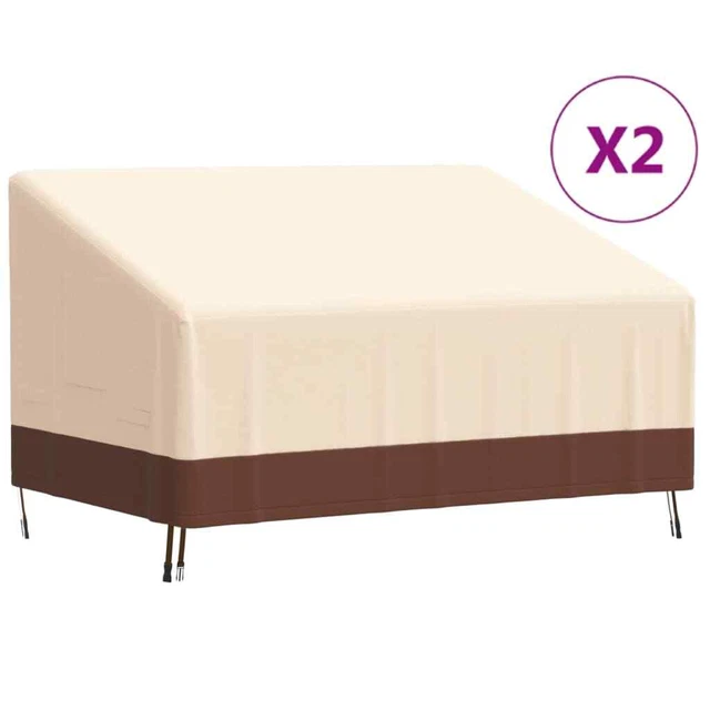 Housses de banc 3 places 2 pcs 198x97x48/74cm tissu oxford 600D vidaXL