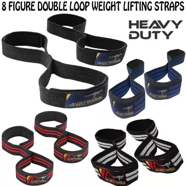 Austodex Weight Lifting Neoprene Padded Gym Bar Figure 8 Straps Fitness Wraps