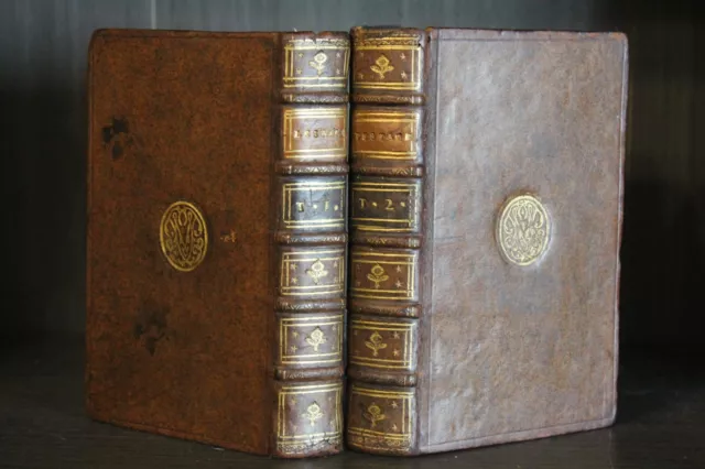 Oeuvres de Stace-THEBAIDE-ACHILLEIDE-2 volumes-Complet-1658-Jolies reliures