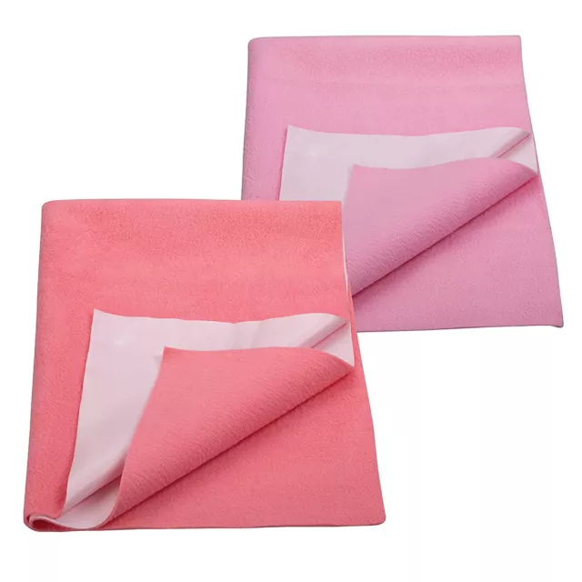 Dry Sheet/Bed Protector Rose and baby pink colour pack of 2 Medium 70cmx100cm AU