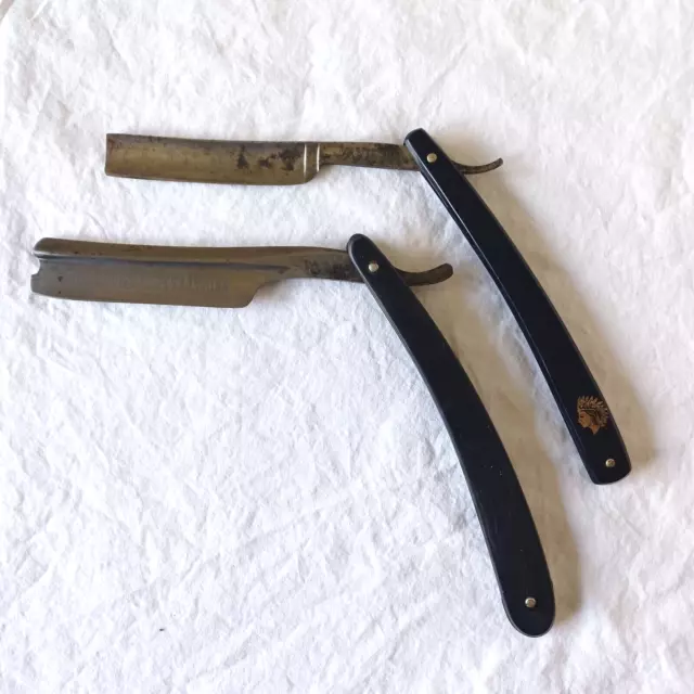 WADE & BUTCHER Straight Razor HOLLOW GROUND & A BUCKEYE B.S. Co VANADIUM Razor