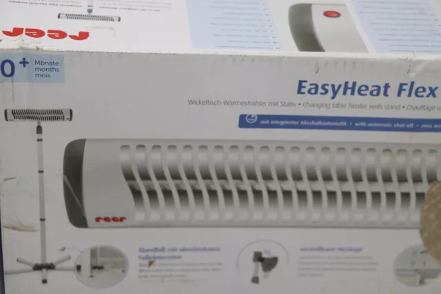 Reer Wickeltischstrahler EasyHeat Flex, Heizstrahler mit Standfuß 500watt, weiß